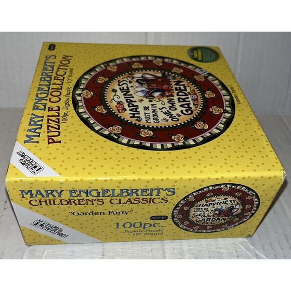 Mary Engelbreit Puzzle Collection 100 Piece 10" Round New Sealed "Garden Party" - Picture 4 of 4